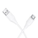 Kabel USB A do USB C Hoco 3A silikonowy 1 m X124 biały