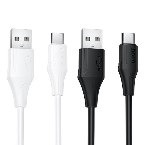 Kabel USB A do USB C Hoco 3A silikonowy 1 m X124 biały