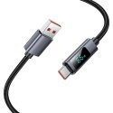 Kabel USB A do USB C Hoco 5A z wyświetlaczem 1 m X112 czarny