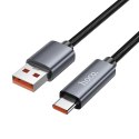 Kabel USB A do USB C Hoco 5A z wyświetlaczem 1 m X112 czarny