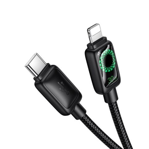 Kabel USB C do Lightning Hoco PD 30W 1,2 m z LCD U146 czarny