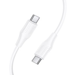Kabel USB C do USB C Hoco 3A 60W silikonowy 1 m X124 biały