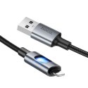Kabel USB z diodami LED USB A do Lightning Hoco 2,4A 1,2 m U144 czarny