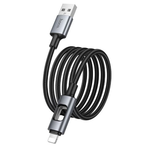 Kabel USB z diodami LED USB A do Lightning Hoco 2,4A 1,2 m U144 czarny