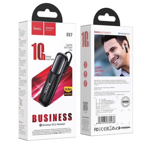 Słuchawka bluetooth Hoco E57 czarna