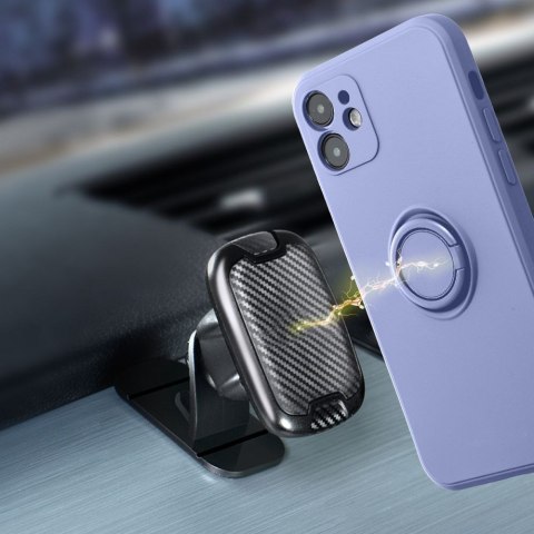 Etui na iPhone 16 PLUS Silicone Ring fioletowe