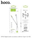 Kabel AUX Jack 3,5 mm do USB C Hoco 1 m UPA19 srebrny