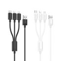 Kabel 3w1 USB A do Lightning / Micro USB / USB C Hoco 2A 1 m X74 biały