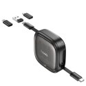 Kabel All-in-one Hoco PD 3A 60W 0,95 m zwijany w zestawie z wymiennymi końcówkami U140 czarny