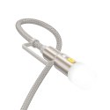 Kabel All-in-one USB C / Lightning do USB C / LED Light Hoco PD 3A 60W 1,2 m U138 szary
