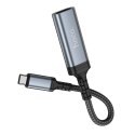 Kabel konwersji z USB C do HDMI żeński Hoco 4K 30Hz 0,2 m UA43A stalowy szary
