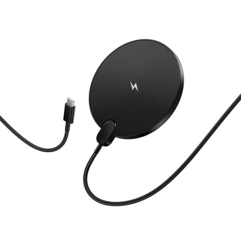 Ładowarka indukcyjna Hoco 15W z kablem USB C i wyświetlaczem CW62 czarna