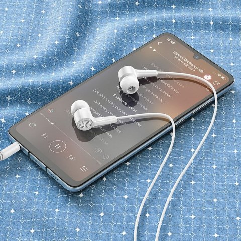 Słuchawki przewodowe douszne Jack 3,5 mm Hoco M104 białe