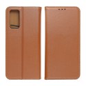 Etui z klapką na Samsung S24 FE Smart Pro Book skórzane brązowe