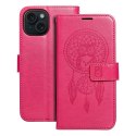Etui z klapką na iPhone 15 Mezzo Book łapacz snów magenta