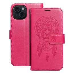Etui z klapką na iPhone 15 Mezzo Book łapacz snów magenta