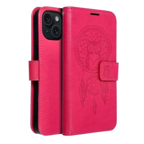 Etui z klapką na iPhone 15 Mezzo Book łapacz snów magenta