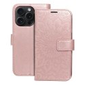 Etui z klapką na iPhone 15 PRO Mezzo Book mandala złoto-różowe