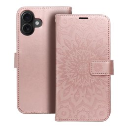 Etui z klapką na iPhone 16 PLUS Mezzo Book mandala złoto-różowe