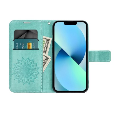 Etui z klapką na iPhone 16 PRO Mezzo Book mandala zielone