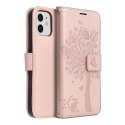 Etui z klapką na iPhone 12 / 12 PRO Mezzo Book drzewo złoto-różowe