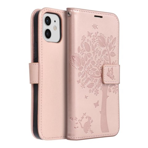 Etui z klapką na iPhone 12 / 12 PRO Mezzo Book drzewo złoto-różowe