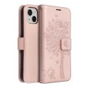 Etui z klapką na iPhone 13 Mezzo Book drzewo złoto-różowe