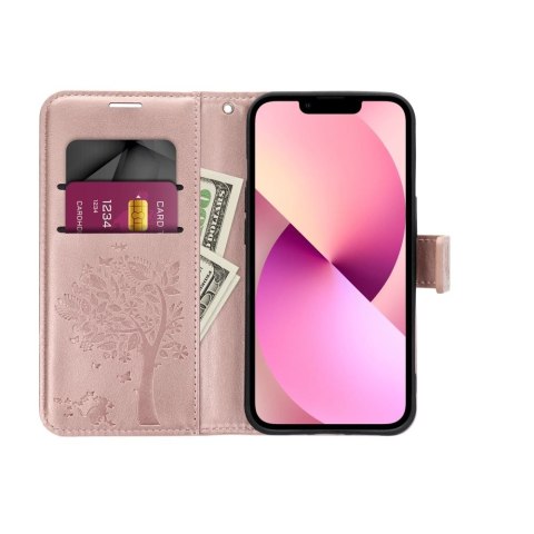 Etui z klapką na iPhone 13 Mezzo Book drzewo złoto-różowe