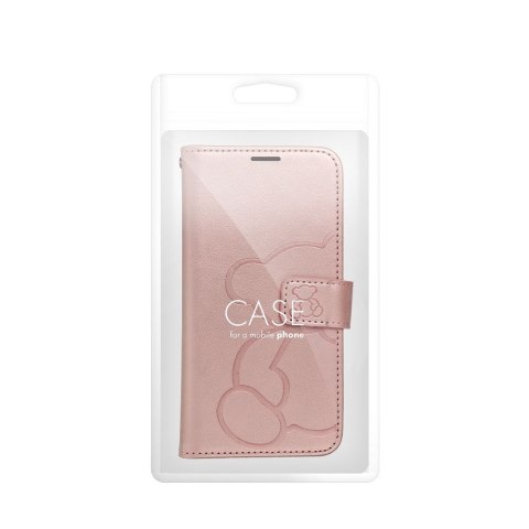 Etui z klapką na iPhone 16e (SE 4 2025) Mezzo Book teddy bear złoto-różowe
