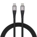 Kabel USB C do USB C Blue Star 3A 60W PD QC4.0 z oplotem 1,2 m TFK-DC-003 czarny
