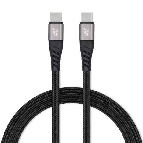 Kabel USB C do USB C Blue Star 3A 60W PD QC4.0 z oplotem 1,2 m TFK-DC-003 czarny