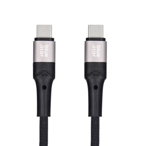 Kabel USB C do USB C Blue Star 3A 60W PD QC4.0 z oplotem 2 m TFK-DC-004 czarny