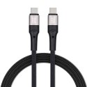 Kabel USB C do USB C Blue Star 3A 60W PD QC4.0 z oplotem 2 m TFK-DC-004 czarny