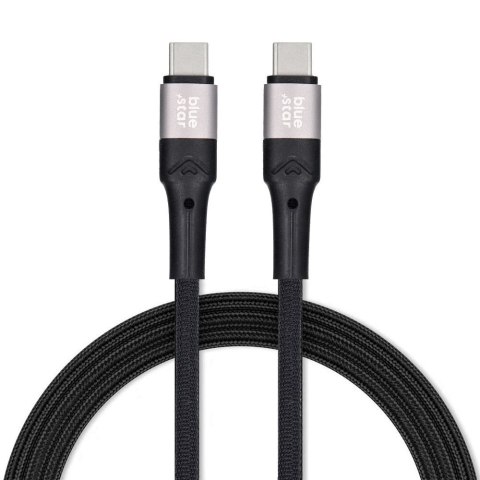 Kabel USB C do USB C Blue Star 3A 60W PD QC4.0 z oplotem 2 m TFK-DC-004 czarny