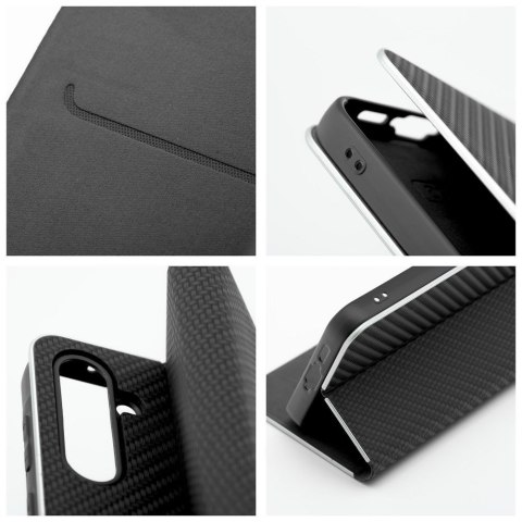 Etui z klapką na Huawei P30 LITE Luna Book Carbon czarne