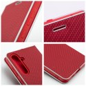 Etui z klapką na Samsung A13 4G Luna Book Carbon czerwone