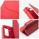 Etui z klapką na Samsung A13 4G Luna Book Carbon czerwone