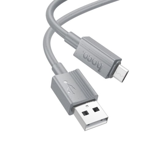 Kabel USB A do Micro USB Hoco 2,4A 1 m X107 szary