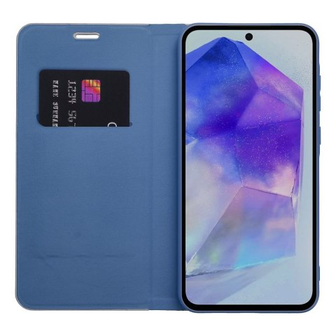 Etui z klapką na Xiaomi Redmi NOTE 15 5G Luna Book Carbon niebieskie