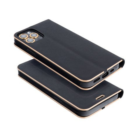 Etui z klapką na iPhone 14 Luna Book Gold czarne