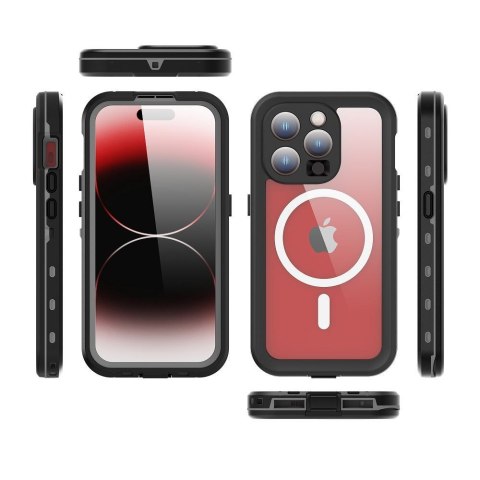 Etui na iPhone 15 PRO Shellbox Dot wodoodporne zgodne z MagSafe czarne