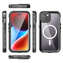 Etui na iPhone 15 wodoodporne Shellbox Dot zgodne z MagSafe czarne