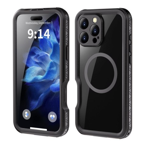 Etui na iPhone 16 PRO MAX Shellbox GT wodoodporne zgodne z MagSafe czarne
