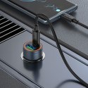 Ładowarka samochodowa Hoco USB A + USB C QC3.0 PD 3A 30W Z57A szara