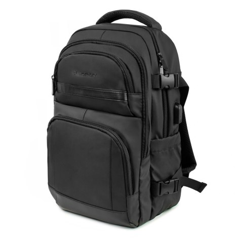 Plecak Wozinsky WPW-20L z kieszenią na laptopa podróżny 40x20x25 cm do luku bagażowego - czarny