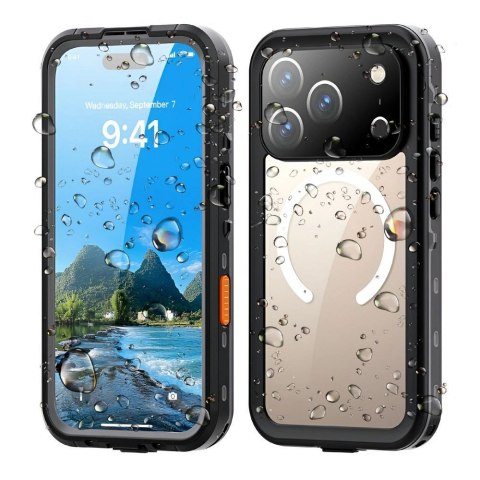 Etui na iPhone 17 Pro Max wodoodporne Shellbox Dot zgodne z MagSafe czarne