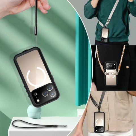 Etui na iPhone 17 Pro wodoodporne Shellbox Dot zgodne z MagSafe czarne