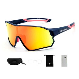 Okulary rowerowe Rockbros 10134PL polaryzujące - niebiesko-różowe