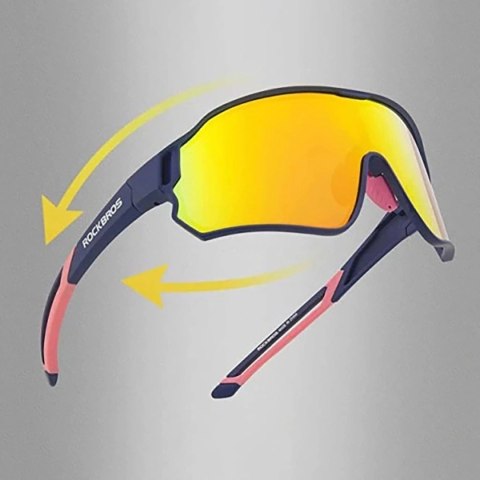 Okulary rowerowe Rockbros 10134PL polaryzujące - niebiesko-różowe