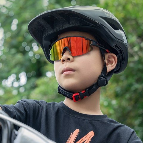 Okulary rowerowe Rockbros dla dzieci, polaryzacyjne, z ochroną UV dziecięce - czarne